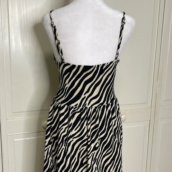 GLO Fashion London Women’s Zebra Print Black and Cream Sundress Sleeveless Sz L - Picture 5 of 10